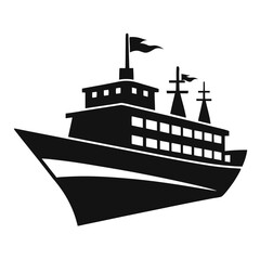 Obraz premium silhouette ship on white background