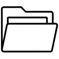 Simple black and white folder icon graphic design element