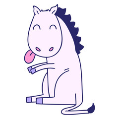 hand drawn quirky cartoon horse