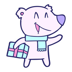 laughing christmas bear cartoon