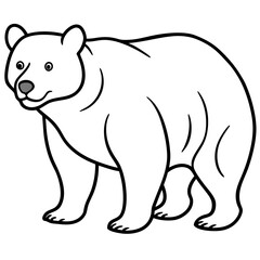 Bear line art vector