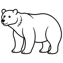 Bear line art vector