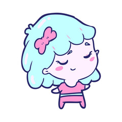 cute cartoon happy girl
