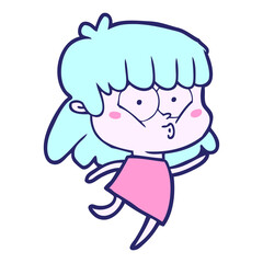 cartoon whistling girl