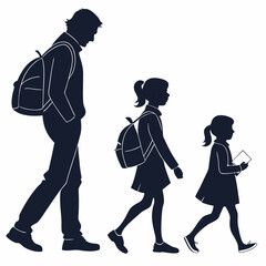 silhouette Man girl students classmates pictogram icon on white background