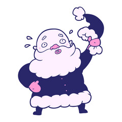 cartoon santa claus waving his hat