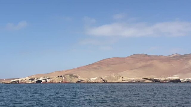 Coastal Desert Landscape of Paracas National Reserve in Peru