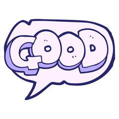 freehand drawn speech bubble cartoon Good symbol