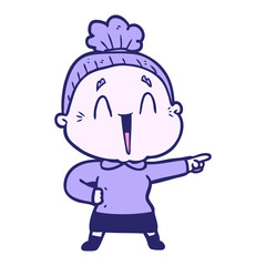 cartoon happy old lady
