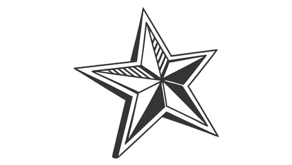 silver star on white background
