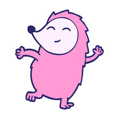 cartoon doodle happy hedgehog