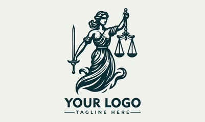 Statue of Lady Justice holding balance scales and sword to represent impartial law enforcement. Legal concept
