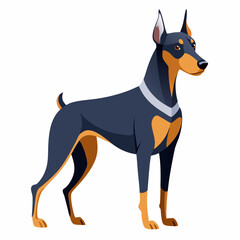Obraz premium Cute Doberman Dog Vector – Protective Pet Illustration