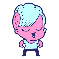 happy cartoon girl