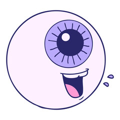cartoon eyeball laughing