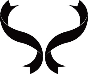 シンプルなリボンの装飾　モノトーン