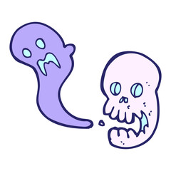 cartoon spooky skull