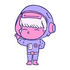 cartoon curious astronaut
