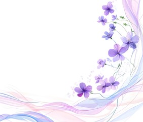Background of flowers and waves.