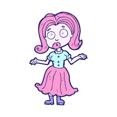 cartoon confused girl