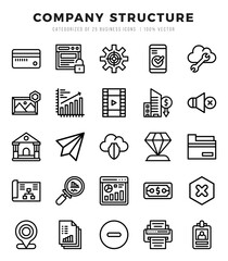 Company Structure icons set. Collection of simple Lineal web icons.