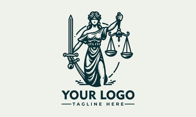 Statue of Lady Justice holding balance scales and sword to represent impartial law enforcement. Legal concept
