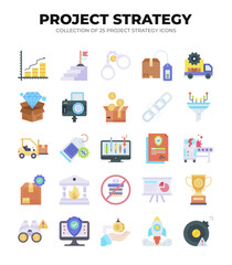 Project Strategy Icons. 25 Essential Icons for Planning and Management