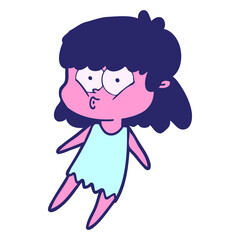cartoon whistling girl