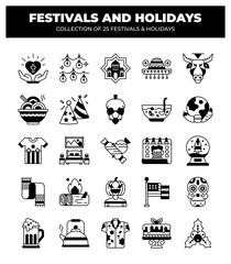Collection of 25 Unique Festival & Holiday Icons