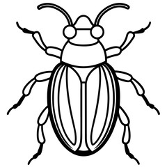 Beetle line art vector