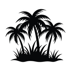 Fototapeta premium silhouette of palm trees