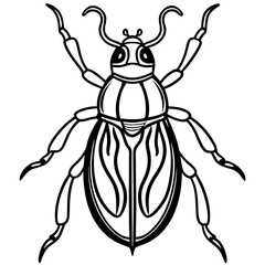 Beetle line art vector