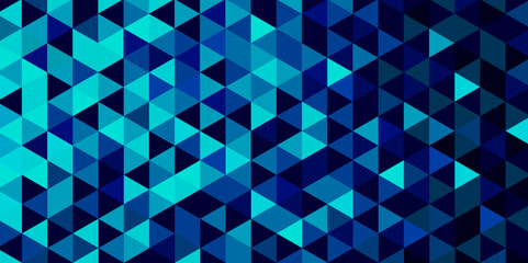 Abstract Blue Geometric Triangle Polygon Mosaic Background for Modern Banners. 