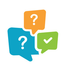 Question and answer color icon. FAQ sign.