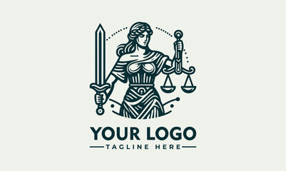 Obraz premium Statue of Lady Justice holding balance scales and sword to represent impartial law enforcement. Legal concept 