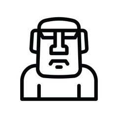 7 easter island line icon illustration vector graphic.eps