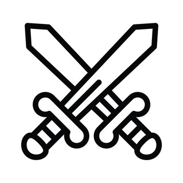 27 sword line icon illustration vector graphic.eps