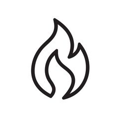 Minimalist Fire Icon – Black and White Abstract Flame Silhouette