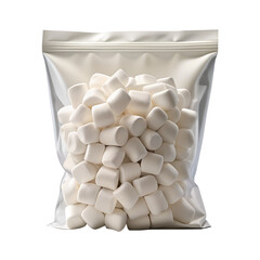 White Marshmallow Bag Design Mockup Isolated on Transparent Background