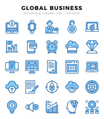 Global Business icon pack for your website. mobile. presentation. and logo design.