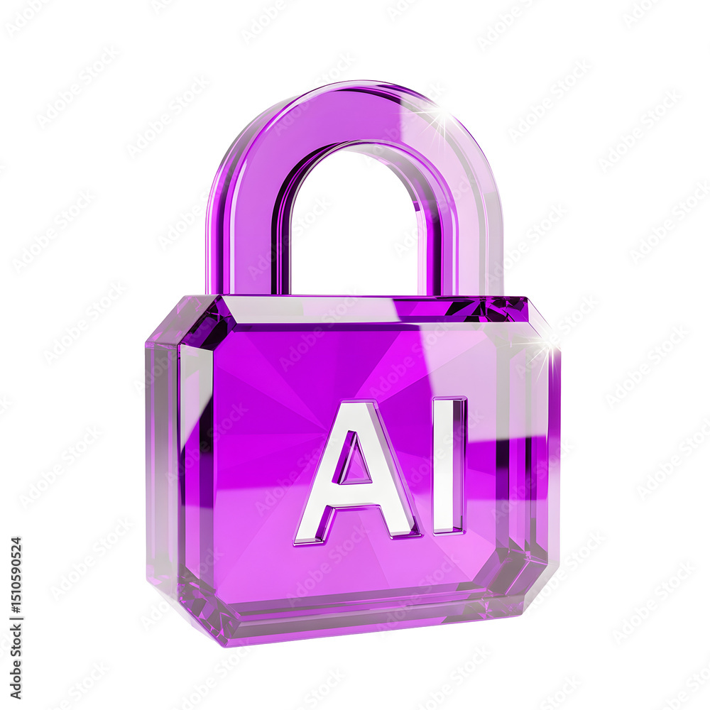 Aufkleber Padlock shaped icon representing advanced security technology with a sleek purple hue symbolizing protection privacy and digital safeguarding