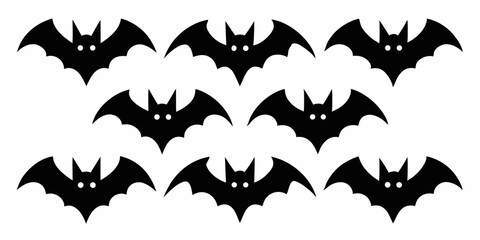 High quality bat icons set for design projects a collection of detailed bat illustrations in cmyk