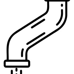 Downpipe illustration in minimalist style with black lines and white background for concept