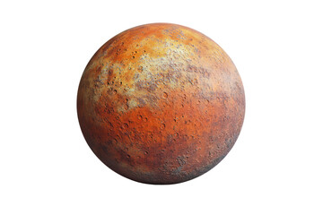 Fototapeta premium Realistic detailed image of the planet showing its rugged surface with reddish-orange hues and surface variations, emphasizing extraterrestrial geology and celestial features