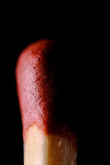 Super macro closeup of match stick head texture