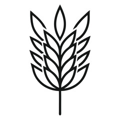 wheat ears outline icon isolated on white background