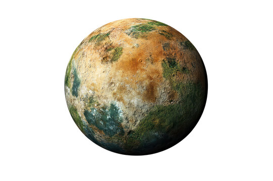 Realistic detailed textured planet earth with diverse landmasses and vibrant colors representing continents oceans and natural features on a spherical surface