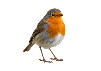 European robin isolated on white background