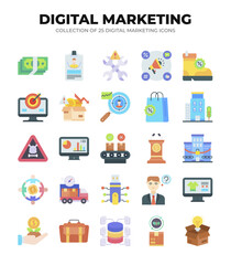 Collection of 25 Digital Marketing Icons. Boost Your Business Online