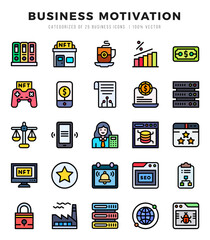 Business Motivation icon pack for your website. mobile. presentation. and logo design.